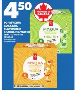Loblaws PC M'AQUA COCKTAIL FLAVOURED SPARKLING WATER, 6X355 ML offer