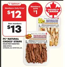 Loblaws PC NATURAL CHOICE STRIPS, 300/375G offer