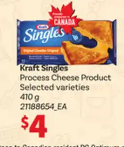 Loblaws KRAFT SINGLES PROCESS CHEESE PRODUCT 410G offer