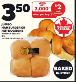 Loblaws JUMBO HAMBURGER OR HOT DOG BUNS, 8'S offer