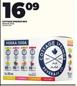 Loblaws COTTAGE SPRINGS MIX, 8X355ML CANS offer