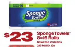 Loblaws SPONGETOWELS 8=16 ROLLS offer