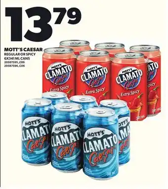 Loblaws MOTT'S CAESAR 6X341ML CANS offer