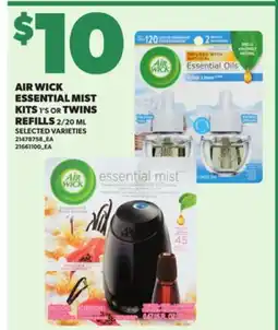 Loblaws AIR WICK ESSENTIAL MIST KITS, 1'S OR TWINS REFILLS 2/20ML offer