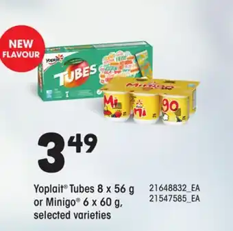 Loblaws YOPLAIT TUBES 8 X 56G OR MINIGO 6 X 60G offer