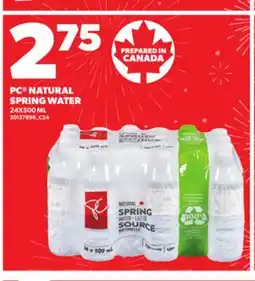 Loblaws PC NATURAL SPRING WATER, 24X500 ML offer