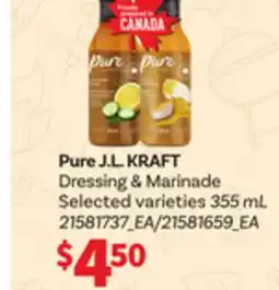 Loblaws PURE J.L KRAFT DRESSING & MARINADE, 355 ML offer