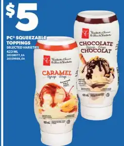 Loblaws PC SQUEEZABLE TOPPINGS, 423 ML offer