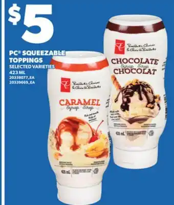 Loblaws PC SQUEEZABLE TOPPINGS, 423 ML offer