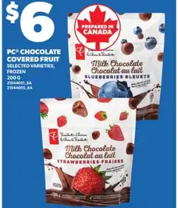 Loblaws PC CHOCOLATE COVERED FRUIT 200G offer