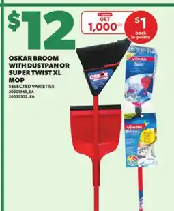 Loblaws OSKAR BROOM WITH DUSTPAN OR SUPER TWIST XL MOP offer