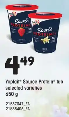 Loblaws YOPLAIT SOURCE PROTEIN TUB 650G offer