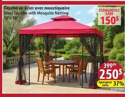 Sushi Shop Steel Gazebo with Mosquito Netting 10'x 10' offer