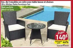 Sushi Shop 3Pcs Wicker Patio Furniture Set offer