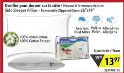 Sushi Shop Side Sleeper Pillow - Removable Zippered Cover26x19 offer