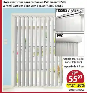 Sushi Shop Vertical Cordless Blind with PVC or FABRIC VANES offer