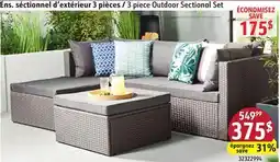 Sushi Shop 3 piece Outdoor Sectional Set offer