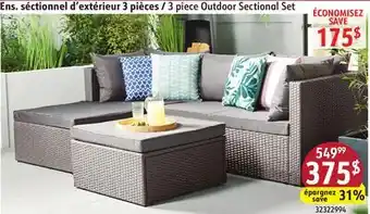 Sushi Shop 3 piece Outdoor Sectional Set offer