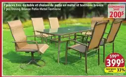 Sushi Shop 7 pcs Dining Bronze Patio Metal Textilene offer