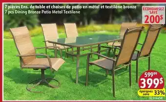 Sushi Shop 7 pcs Dining Bronze Patio Metal Textilene offer