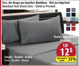 Sushi Shop Bamboo Feel Sheet Sets - Solid or Printed offer