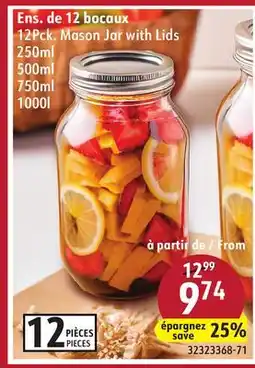 Sushi Shop 12Pck. Mason Jar with Lids offer