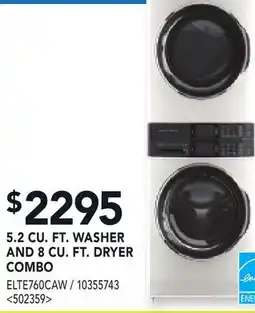 RONA ELECTROLUX 5.2 CU. FT. WASHER AND 8 CU. FT. DRYER COMBO offer