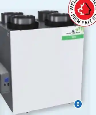 RONA AIR EXCHANGER Heat and humidity recovery, capacity of 3400 cu. ft offer