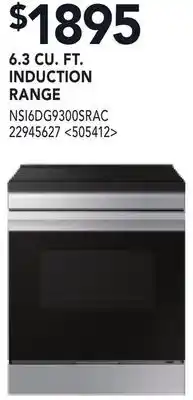 RONA 6.3 CU FT. INDUCTION RANGE offer