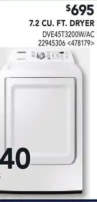 RONA 7.2 CU. FT. DRYER offer