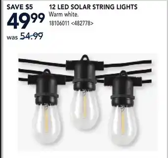 RONA 12 LED SOLAR STRING LIGHTS offer