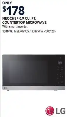 RONA LG NEOCHEF 0.9 CU. FT. COUNTERTOP MICROWAVE offer