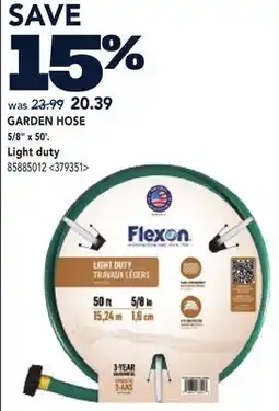 RONA GARDEN HOSE 5/8 X 50' Light Duty offer