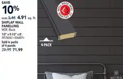 RONA METRIE 1/2 x 5-1/2 x 8' SHIPLAP WALL PANELLING offer