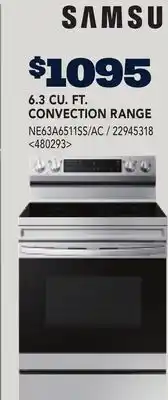 RONA SAMSUNG 6.3 CU. FT. CONVECTION RANGE offer