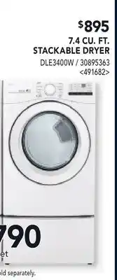 RONA 7.4 CU. FT. STACKABLE DRYER offer