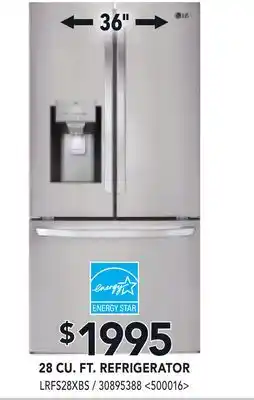 RONA LG 28 CU. FT. REFRIGERATOR offer
