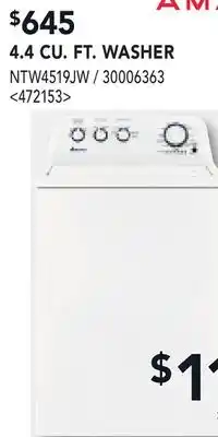 RONA AMANA 4.4 CU. FT. WASHER offer