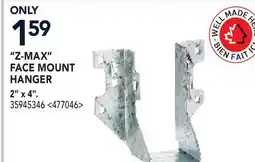 RONA Z-MAX FACE MOUNT HANGER 2 x 4 offer