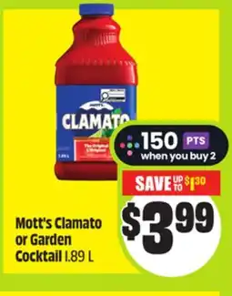FreshCo Mott's Clamato or Garden Cocktail 1.89 L offer