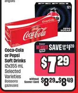 FreshCo Coca-Cola or Pepsi Soft Drinks 12x355 mL Selected Varieties offer
