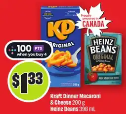 FreshCo Kraft Dinner Macaroni & Cheese 200 g Heinz Beans 398 mL offer