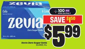 FreshCo Zevia Zero Sugar Soda 6x355 mL offer