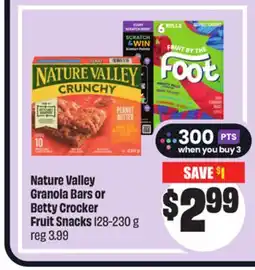 FreshCo Nature Valley Granola Bars or Betty Crocker Fruit Snacks 128-230 g offer
