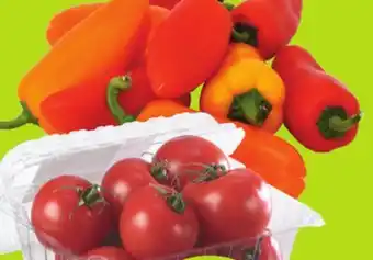 FreshCo Mini Sweet Peppers 454 g Product of Mexico Cocktail Tomatoes 1 lb Product of Ontario offer