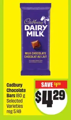 FreshCo Cadbury Chocolate Bars 180 g Selected Varieties offer