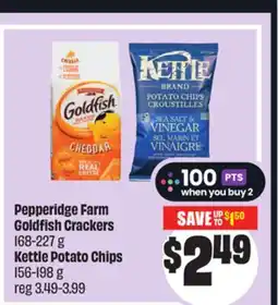 FreshCo Pepperidge Farm Goldfish Crackers 168-227 g Kettle Potato Chips 156-198 g offer