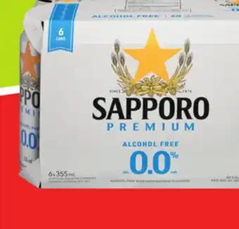 FreshCo Sapporo Non-Alcoholic Beer 6x355 mL offer