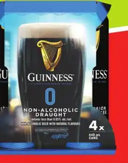 FreshCo Guinness Non-Alcoholic Beer 4x440 mL offer