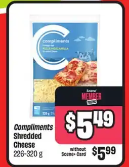 FreshCo Compliments Shredded Cheese 226-320 g offer